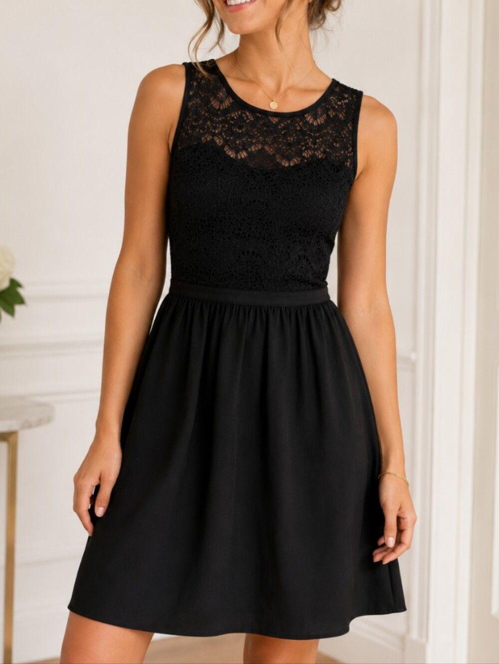 NEW Lilly Pulitzer Black Rhea Crochet Mini Dress Large